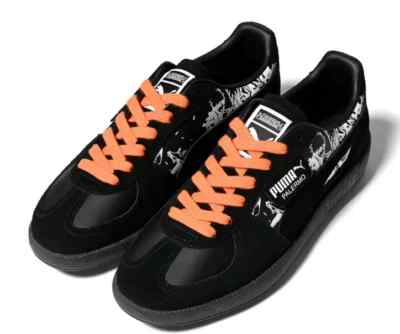 ユニセックス PUMA x ブリーチ パレルモ ブラック ムーン スニーカー BLEACH x PUMA PALERMO BLACK MOON Kurosaki Ichigo Sneaker Unisex