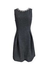 NWT Jessica Howard Black Shimmer Sheath Cocktail Dress Jeweled Neckline Size 14