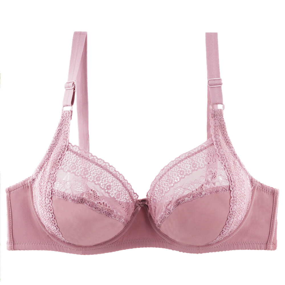 LOIJMK Kilo Efficace Tinta Unita Reggiseno Grande Pizzo Donna Sexy Intimo Bustier Donna Grandi Tette, Beige., 40C - Foto 8