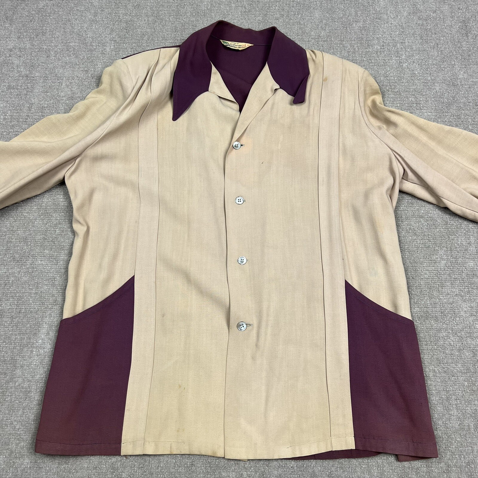 Vintage 40s 50s Halsem Gabardine Hollywood Blazer Jacket Mens Medium Rockabilly image 2