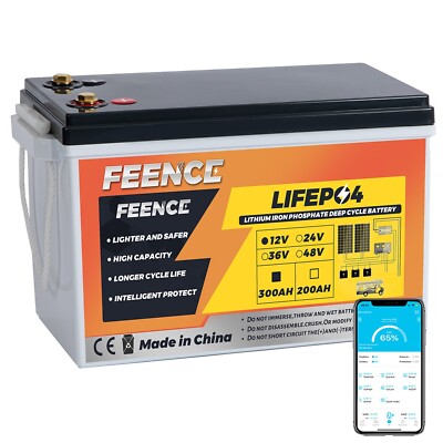 LiFePO4 Akku 12V 300Ah Lithium-Eisen-Phosphat Batterie 200A BMS MAX.4224WH Power