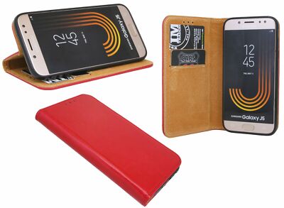 Echt Leder Handy Tasche Schutz Hülle Multifunktion Wallet Case Cover Etui in Rot
