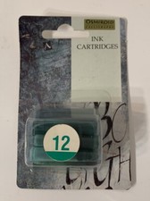 OSMIROID Calligraphy 12 Pack Ink Cartridges International Size GREEN OLD STOCK