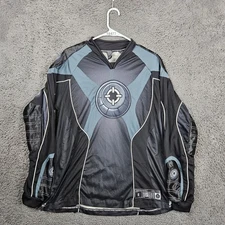 SMART PARTS Mens Long Sleeve Paintball Jersey Shirt Black Grey Size S