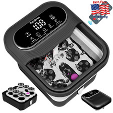 Collapsible Foot Spa w/ Heat, Rotary Massage, Remote, Timer, Bubbles