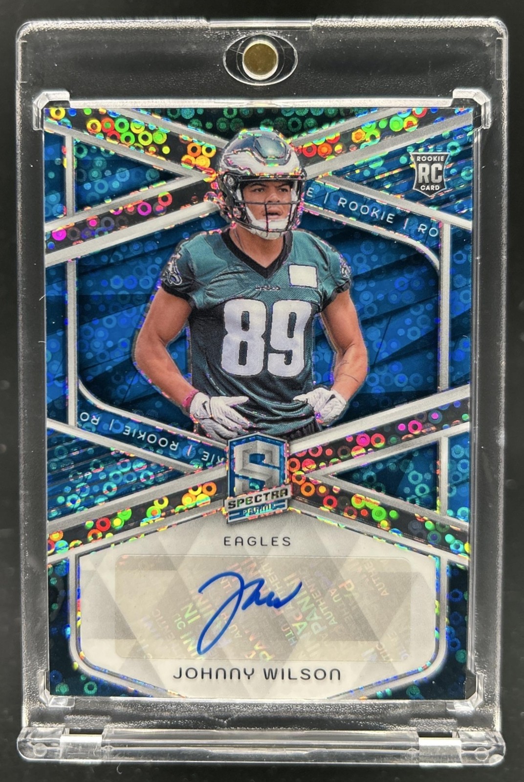 Johnny Wilson Panini Spectra Rookie Autographs #RAJWN Neon Blue