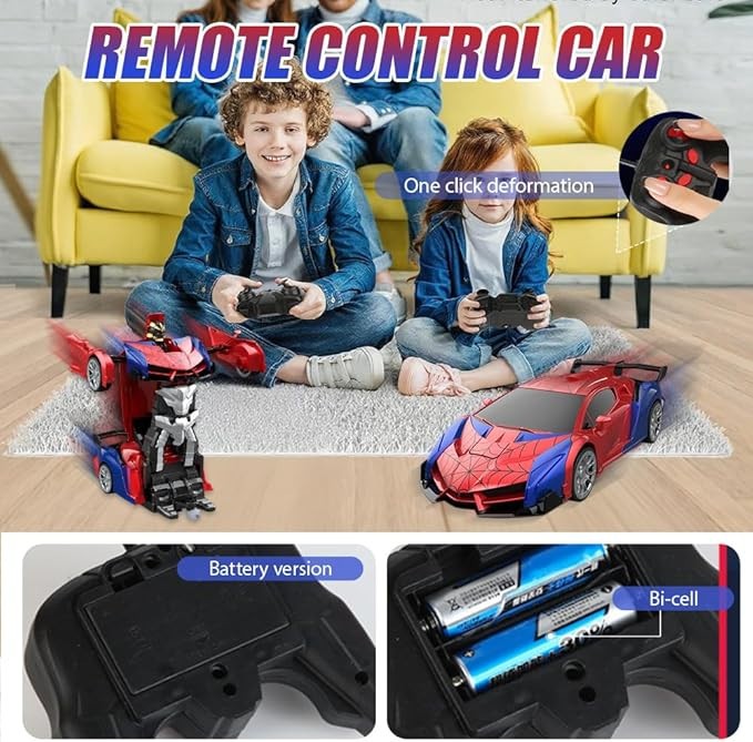 SPIDER-MAN TRANSFORMERS RECHARGEABLE Remote Control Car Toy Girls Boys Toys 1:18