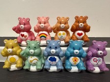 Lot of 9 Vintage CARE BEARS FIGURES ON CLOUDS 2.5" Plastic Cake Toppers
