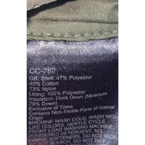 Marmot Burdell Distressed Dark Green 600 Fill Down Coat Mens Large Full Zip - Picture 7 of 10