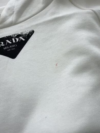 PRADA/22SS/Oversized Cotton Jersey Hoodie/L/WHT/UJL12A S221 10l0// thumbnail 8