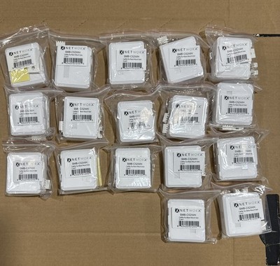 Ethernet Network Networx Cat 5e 2-Port Surface Mount Box Jack Lot Of 17