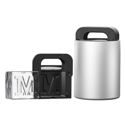 Letter M Monogram Clear Ice Cube Maker, 2'' Big Ice Cubes Mold for Whisky and ...