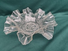Arbeitschale Pressglas mit Gafaltetem Rand 22cm 50 Jahre Alt