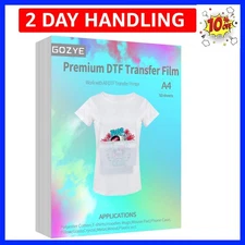 DTF Transfer Film - 50 Sheets A4 Matte PET Heat Transfer Paper for Direct-to-...