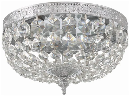Crystorama Basket 10" Wide Chrome and Crystal Ceiling Light - Picture 2 of 6