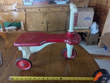Vintage Wooden Ride-On Tricycle Toy  Early 1900s Kiddie Kar Style