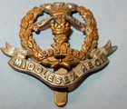 WW1 THE MIDDLESEX REGIMENT MILITARY CAP BADGE GENUINE - WORLD WAR I - BI METAL