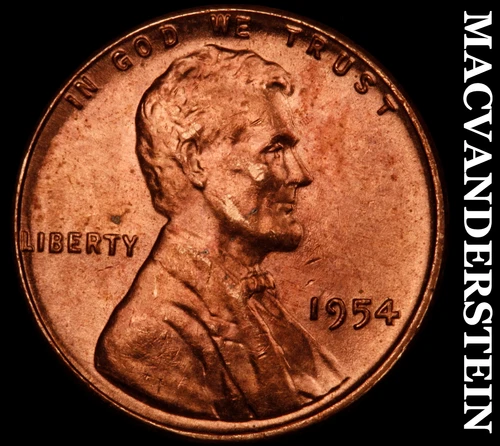 1954 Lincoln Wheat Cent- Choice Gem Brilliant Unc Luster No Reserve #J4671