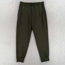 Uniqlo AIRism Pants Mens Large Green Lightweight Joggers Zip Pocket Quick Dry