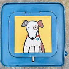 JACK RABBIT CREATIONS VINTAGE 2002 JACK THE DOG JACK IN THE BOX MUSIC TIN WORKS