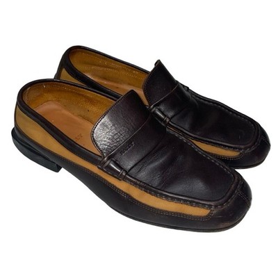 Bally Rumo Two Tone Brown Leather Loafers     Size: US 9  EU 8 E