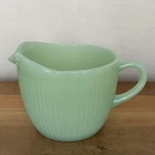 Vintage Fire King Jadeite Creamer Jane Ray Ribbed Green Milk Glass Jadite