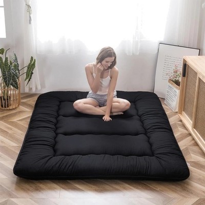 Japanese Floor Mattress Futon Mattress, 4'' Thicken Tatami Mat Sleeping Pad Fo...