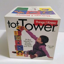 Vntg Eeboo Tot Tower Nesting Stacking Blocks Replacement Pieces Lot