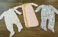 Magnetic Me Newborn 0-3 mo Layette Footie Pajamas Lot of 3 PINKS