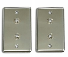  2 OSP Duplex Connector Wall Plate w/2 Female 1/4" Connectors