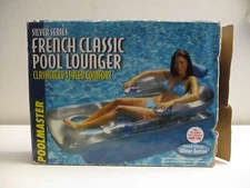 Vintage Poolmaster Silver Series French Classic Pool Lounger Raft #85660 NOS 