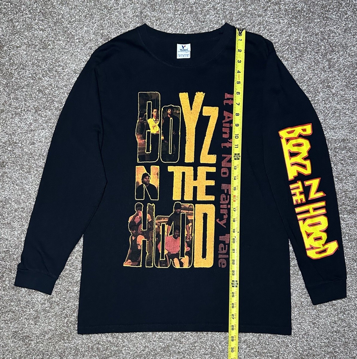 Yazbek Men's T-Shirt Boyz N the Hood Graphic Tee Black L/S Crew