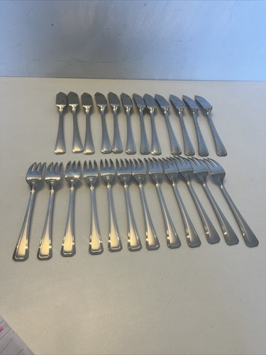 Série De 12 Couteaux Et 12 Fourchettes À Poisson Guy Degrenne En Inox - Imagen 13 de 23