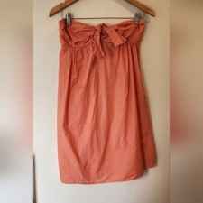 J Crew Strapless Summee Peach Dress With Tie Bow Size Small