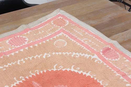 Suzani Fabric Suzani Throw Home Gift 4.13' x 4.46' Vintage Fast Shipment 16492 - Picture 9 of 24