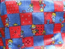 70er Jahre Vintage Material, Kindermuster Polyester 460 x 150 cm ca.