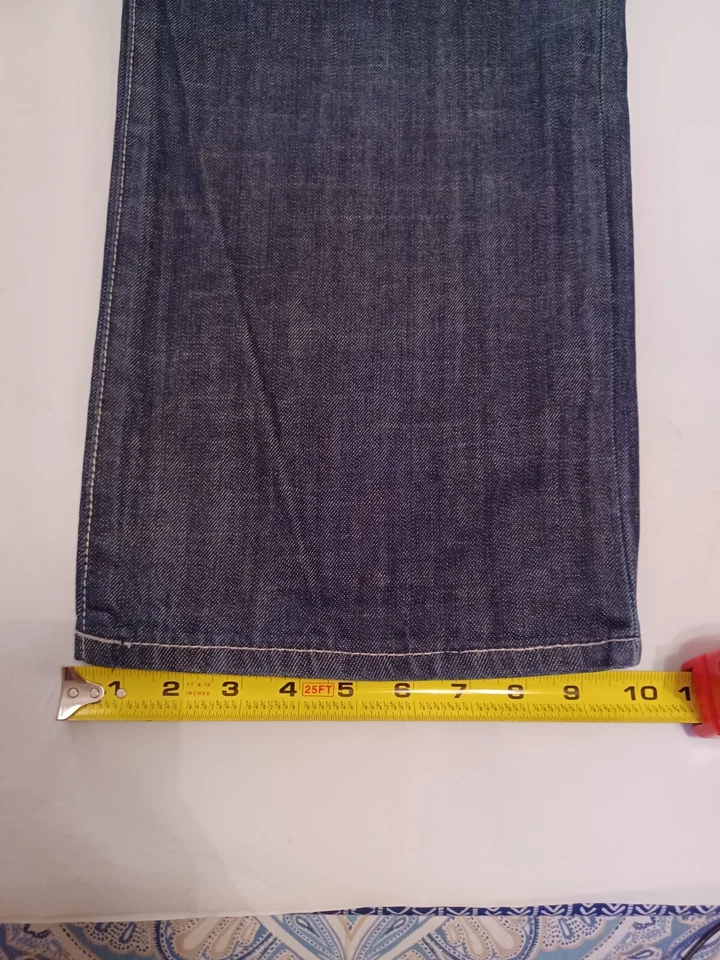 Pantalones de mezclilla Artful Dodger para hombre 38x32 azul bordado bolsillos Y2K grunge skate Foto 2 de 4