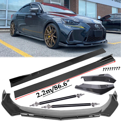 For Lexus IS250 /350 /200 Fiber Front Bumper Lip Splitters Side Skirt Strut Rod