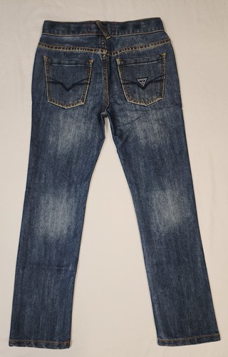 GUESS KIDS BOY SKINNY FIT BLUE JEANS DENIM ADJUSTABLE WAIST SIZE 8 Black Tag - Picture 2 of 8