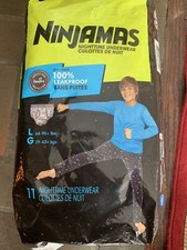 Ninjamas Nighttime Underwear, L 64-95 lbs , Jumbo Pack 11 underwear