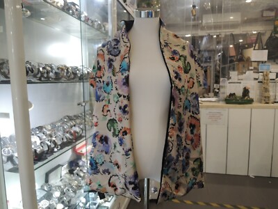 Giorgio Armani Reversible Scarf Floral Pure Silk &Black Velvet Double Face Scarf