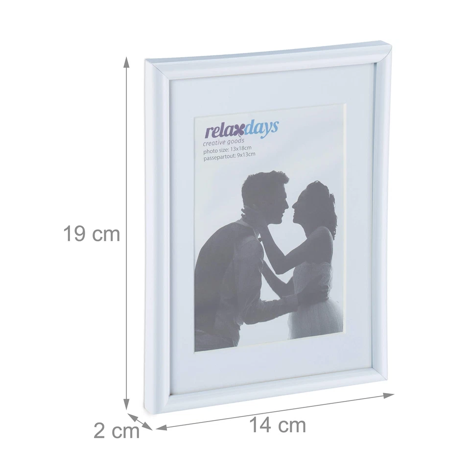 Juego de 2 marcos de fotos 13x18 cm Passepartout 9x13 cm cristal marco de fotos para... Foto 4 de 4