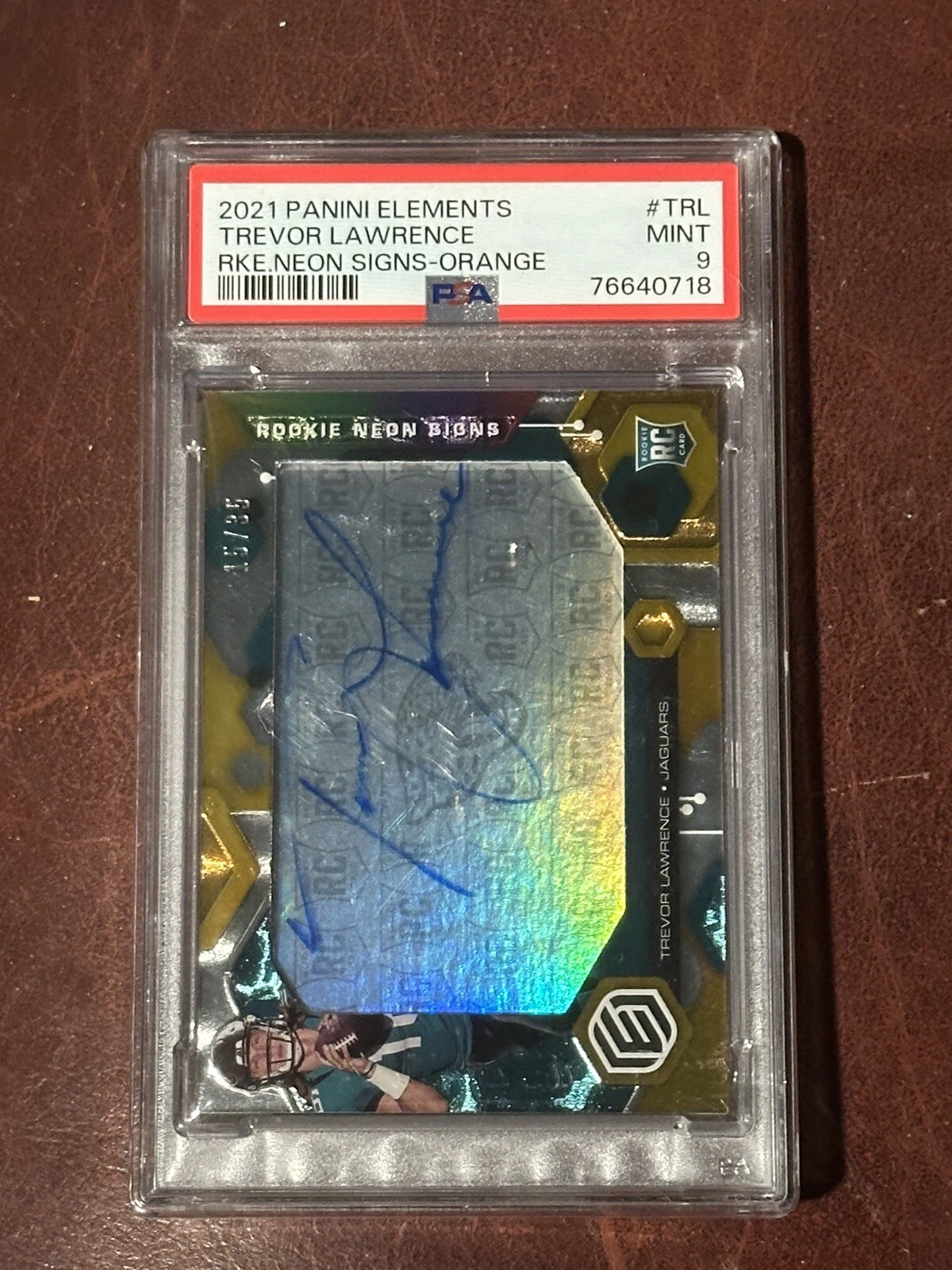 Trevor Lawrence Panini Elements Rookie Neon Signs #TRL Orange