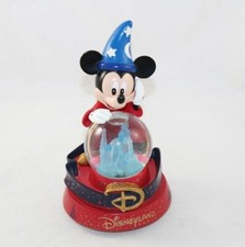 Snow globe lumineux Mickey DISNEYLAND PARIS Fantasia magicien château 20 cm (VI)