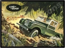 1956 Land Rover NEW Metal Sign: In the Jungle Setting