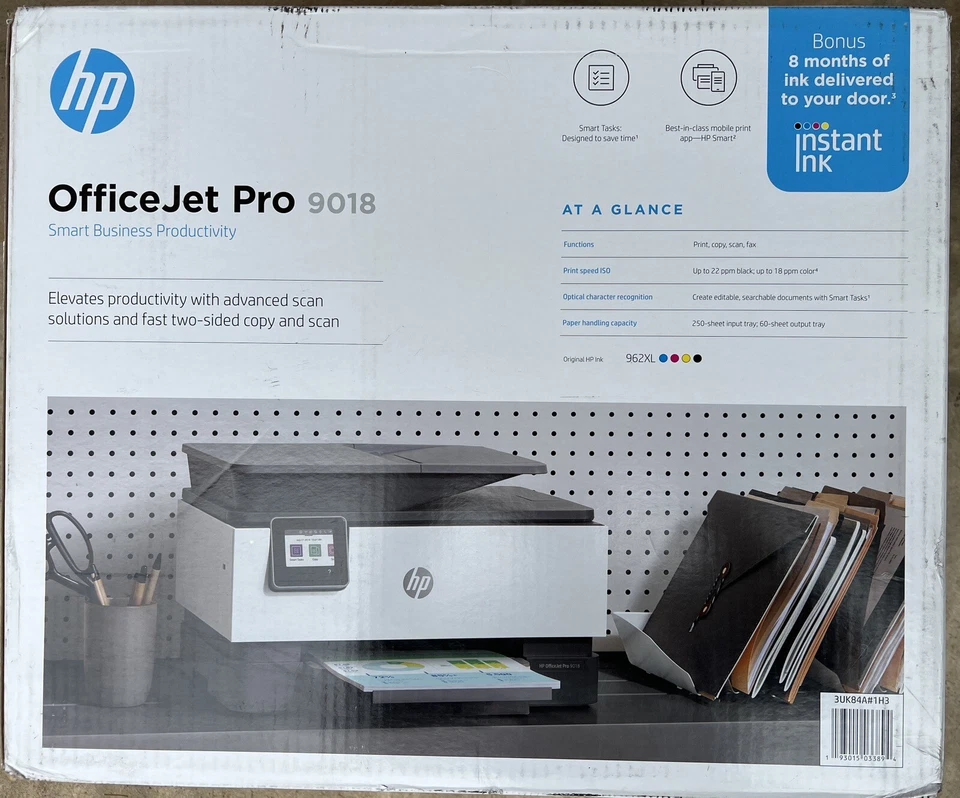 HP OfficeJet Pro 9018 Wireless Color Inkjet All-In-One Printer, Scan, Copy, Fax - Image 3 of 4