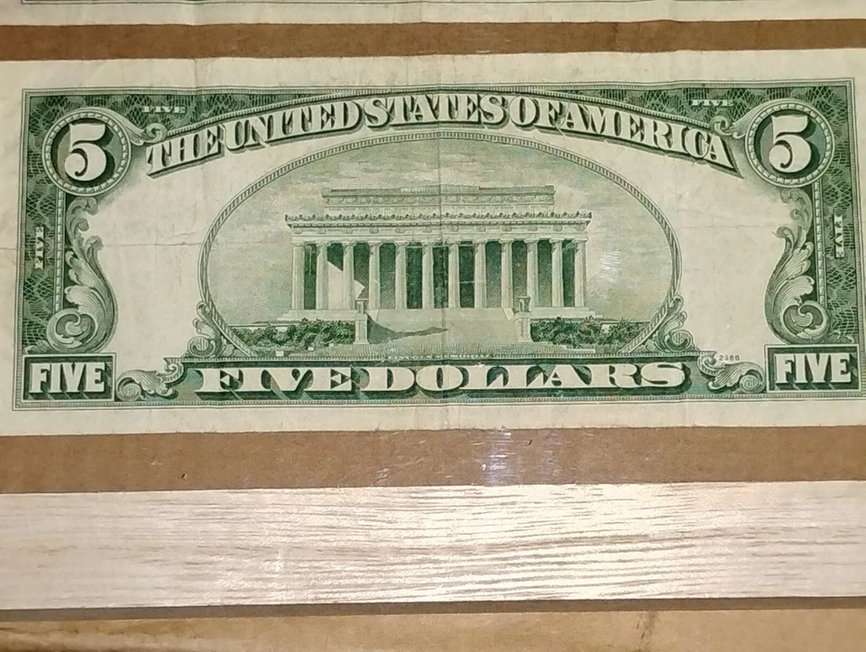 Old US Currency 20$ And 5$ Bills Framed. A Piece Of History 1935&1950 - Image 3 of 4