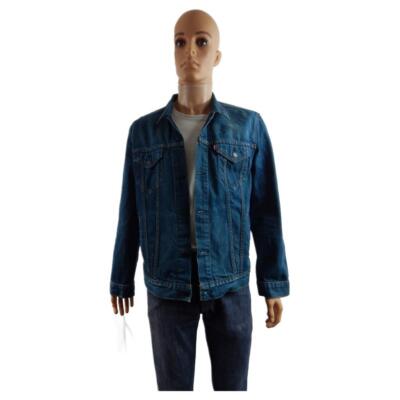 Levi Strauss Blau Denim Trucker Jacke Größe L Brustumfang 38-40 (S957)