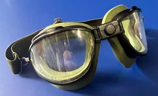 CHAS. FISCHER DISPATCH RIDER GOGGLES W/OLIVE DRAB CUSHIONS
