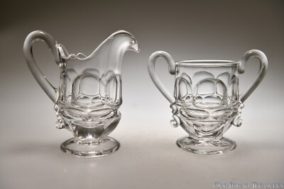 c. 1963 - 1982 ARGUS by Fostoria COLORLESS Cream Pitcher & Open Sugar
